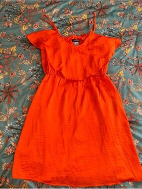 Bisou Bisou Orange Spaghetti Strap Mini Dress
